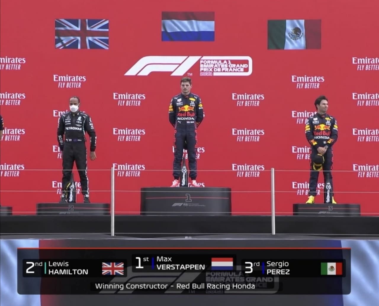 ¡Espectacular! Podio para Checo y triunfo de Verstappen en Francia