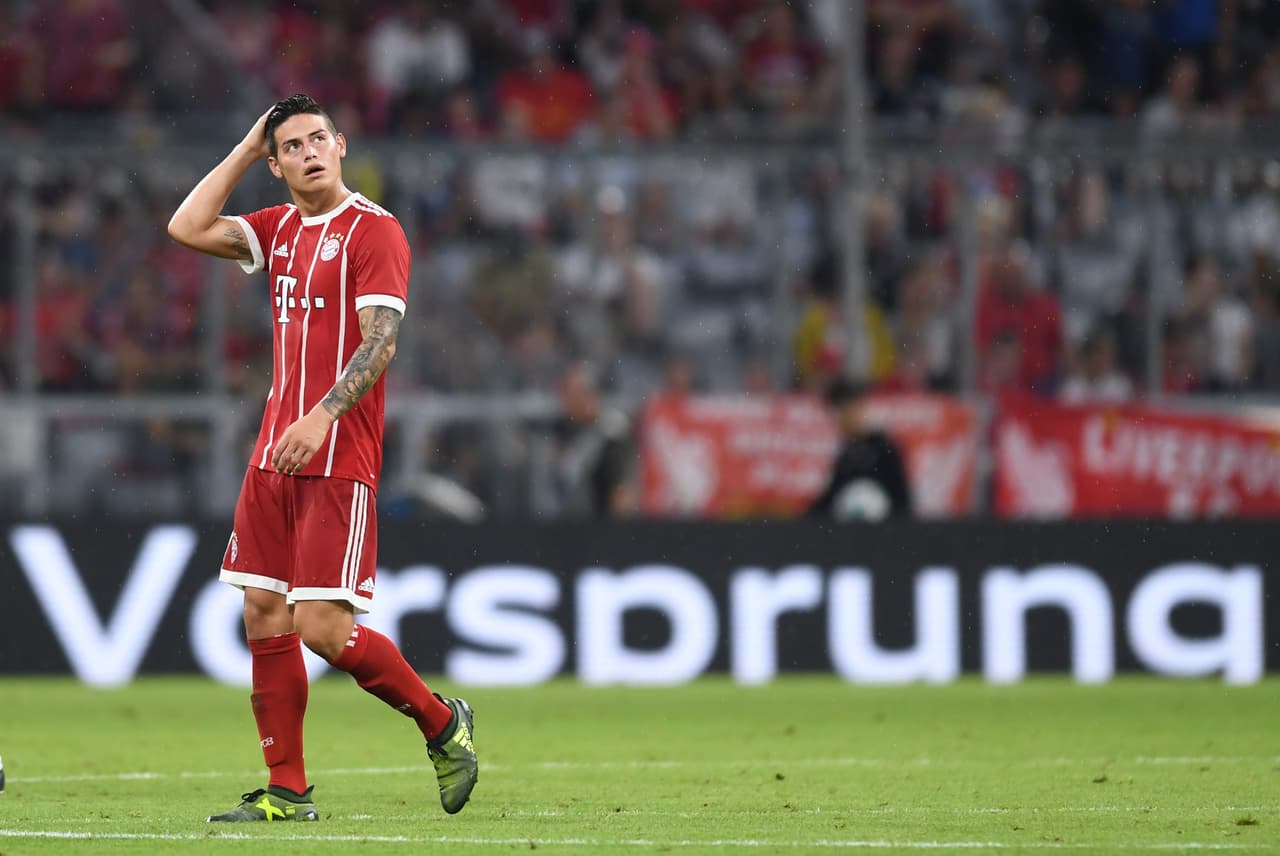El colombiano James Rodríguez, igual que Corentin Tolisso, debutaba en el Allianz Arena como jugador del Bayern.