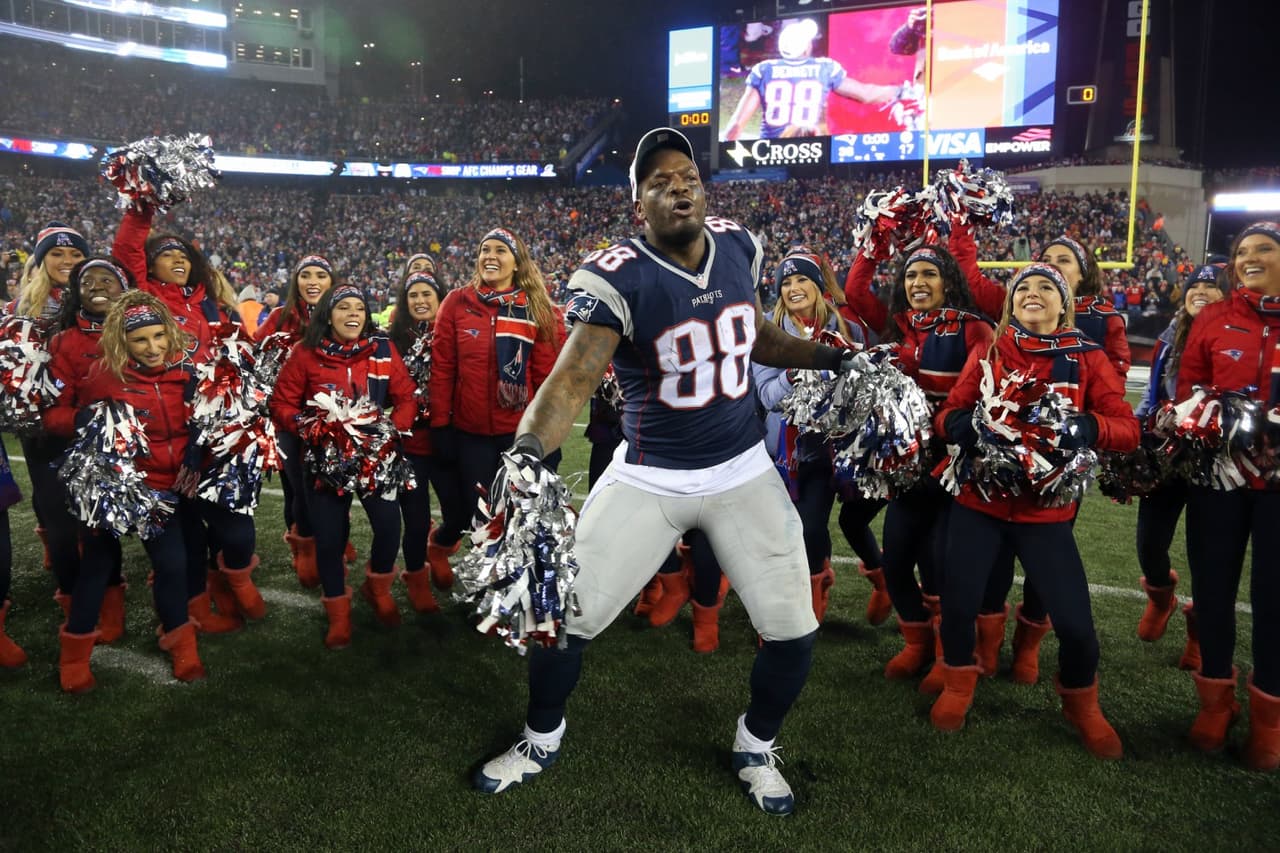 <b>Martellus Bennett</b> llegó este año procedente de Chicago y tuvo que ponerse las pilas para suplir la labor del lesionado Rob Gronkowski, lo cual ha hecho de muy buena manera. Está en su noveno año en la NFL.