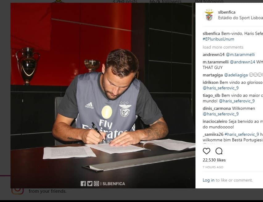 Seferovic llegó con carta de libertad.