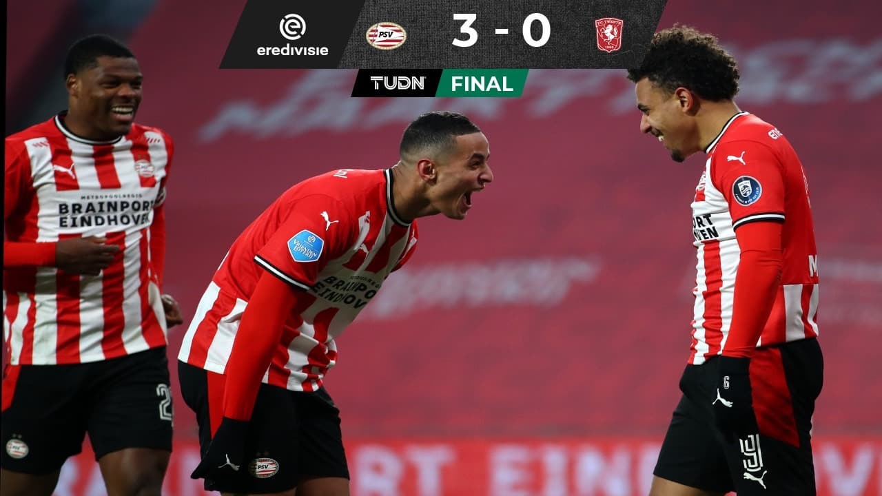 Con 10 minutos del Guti, PSV golea al Twente y sigue sublíder