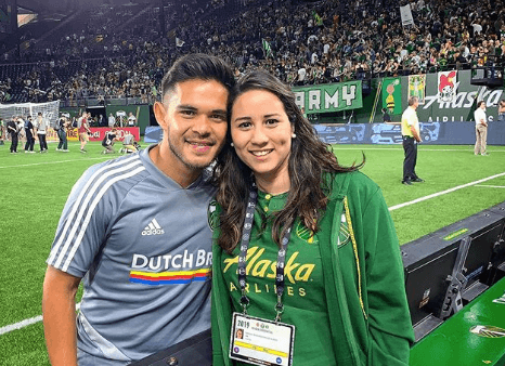 Daniel Recinos, esposa de Andrés Flóres (volante de El Salvador)