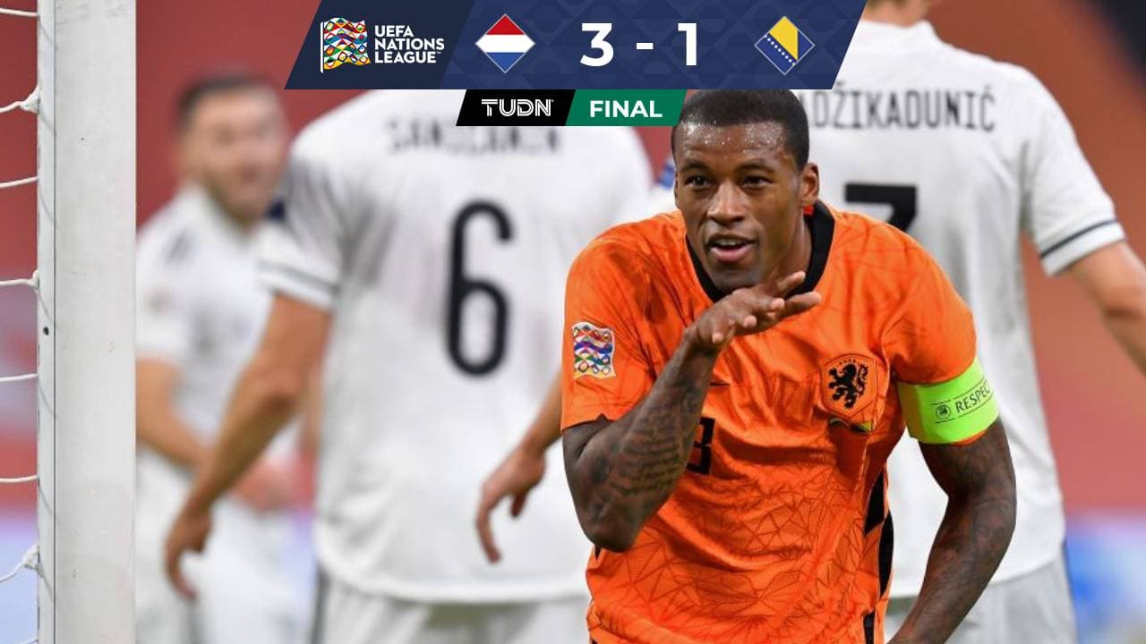 Brilla Wijnaldum en triunfo de Holanda sobre Bosnia