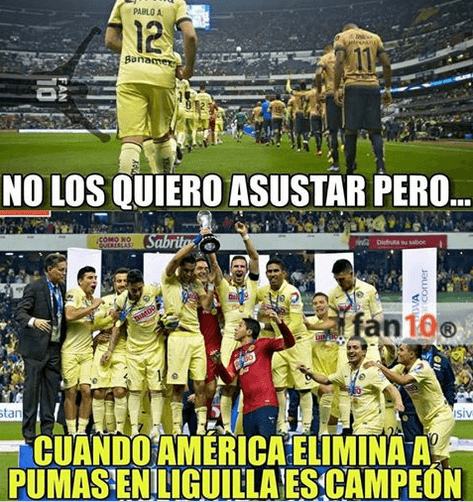 El partido entre Pumas y América, con las críticas al árbitro y con el recuerdo de un Chivas eliminado, dieron algunos de los memes de la jornada de cuartos de final de Liga MX.