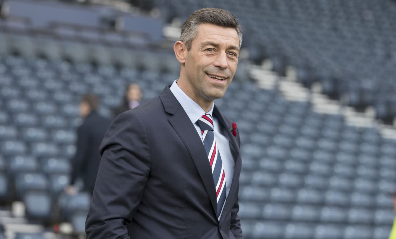 GLASGOW, SCOTLAND - OCTOBER 22: Manager of Rangers Pedro Caixinha walks out to inspect the pitch before the Betfred Cup Semi Final at Hampden Park on October 22, 2017 in Glasgow, Scotland. (Photo by Steve Welsh/Getty Images)