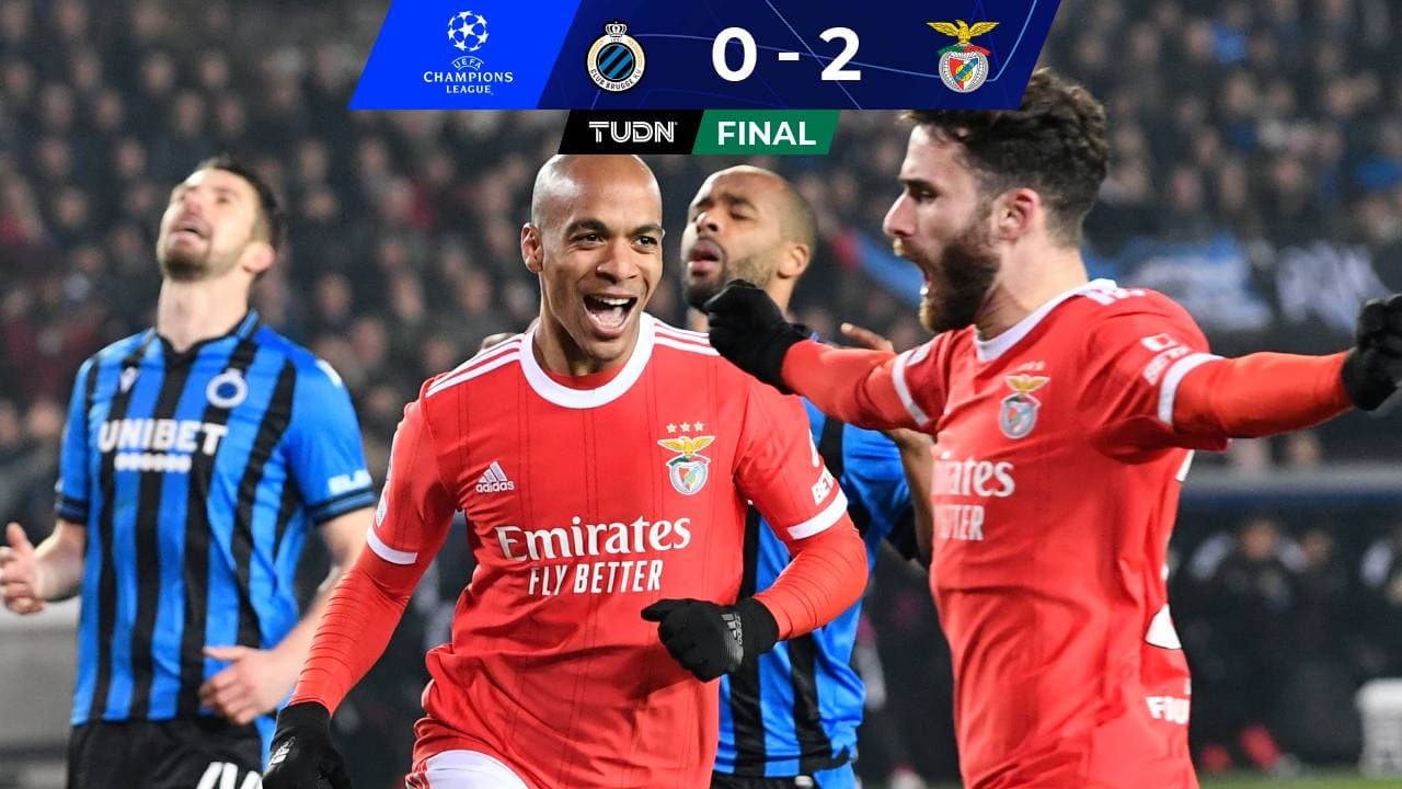 Benfica pone contra las cuerdas al Brujas en la Champions League
