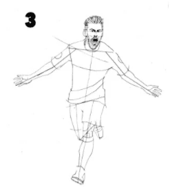 Añadimos el rostro que ya sabemos cómo dibujar.