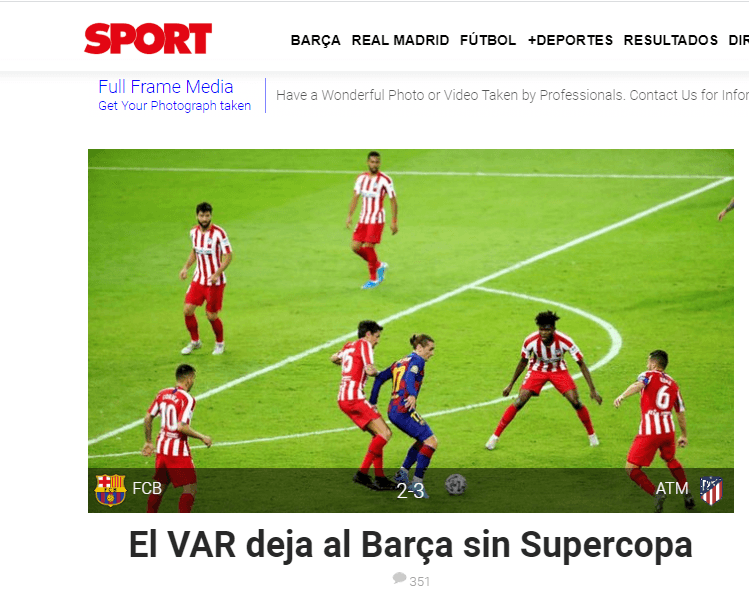 Sorpresiva eliminación del Barcelona en la Supercopa encuentra razón en el VAR.