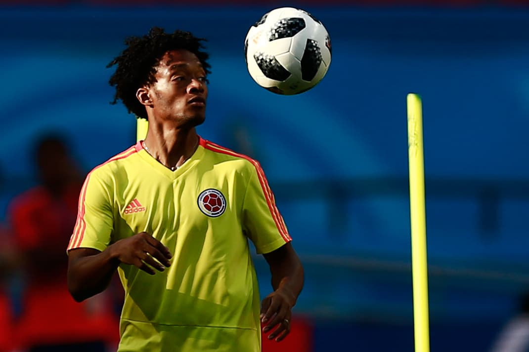 Recuperado de un golpe por el que fue sustituido en el partido contra Japón, el mediocampista de la Juventus, Juan Guillermo Cuadrado, se perfila para ser uno de los titulares Cafeteros.