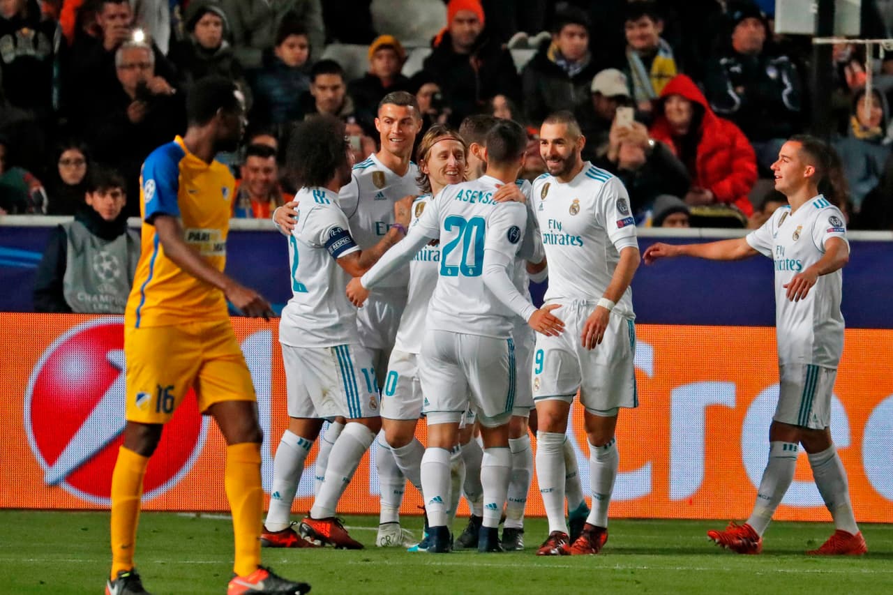 Real Madrid celebró una goleada 0-6 de visitante contra APOEL en Chipre y se confirmó en la fiesta de los octavos de final de la Champions como segundo del grupo H.