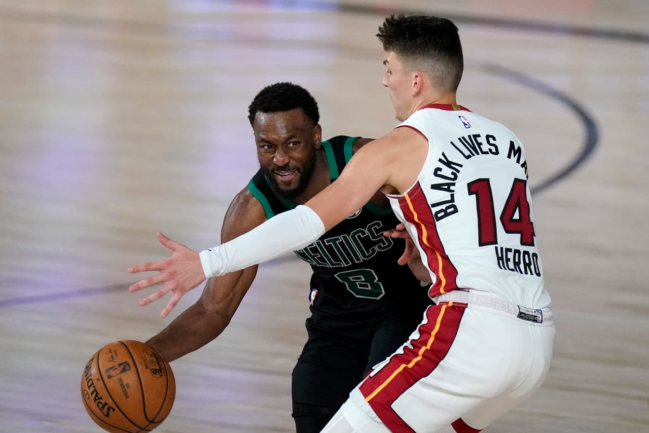 Miami consigue venir de atrás para vencer 117-114 a los Celtics y pegan en el primer partido de las finales de conferencia.