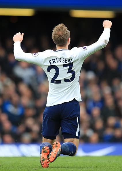 El gol de Eriksen fue un potente disparo de larga distancia. GOLAZO.