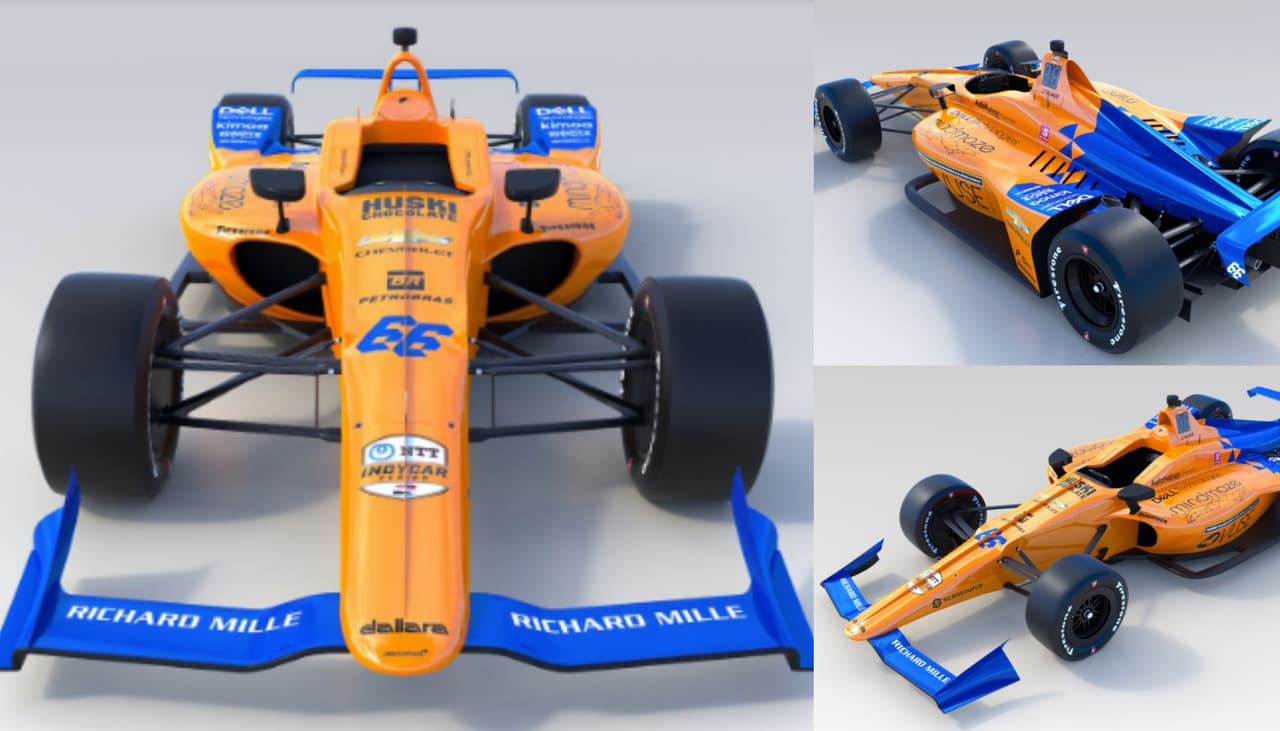 McLaren hizo la presentación del monoplaza que tendrá el español Fernando Alonso para competir por segunda vez en las 500 millas de Indy en 2019.