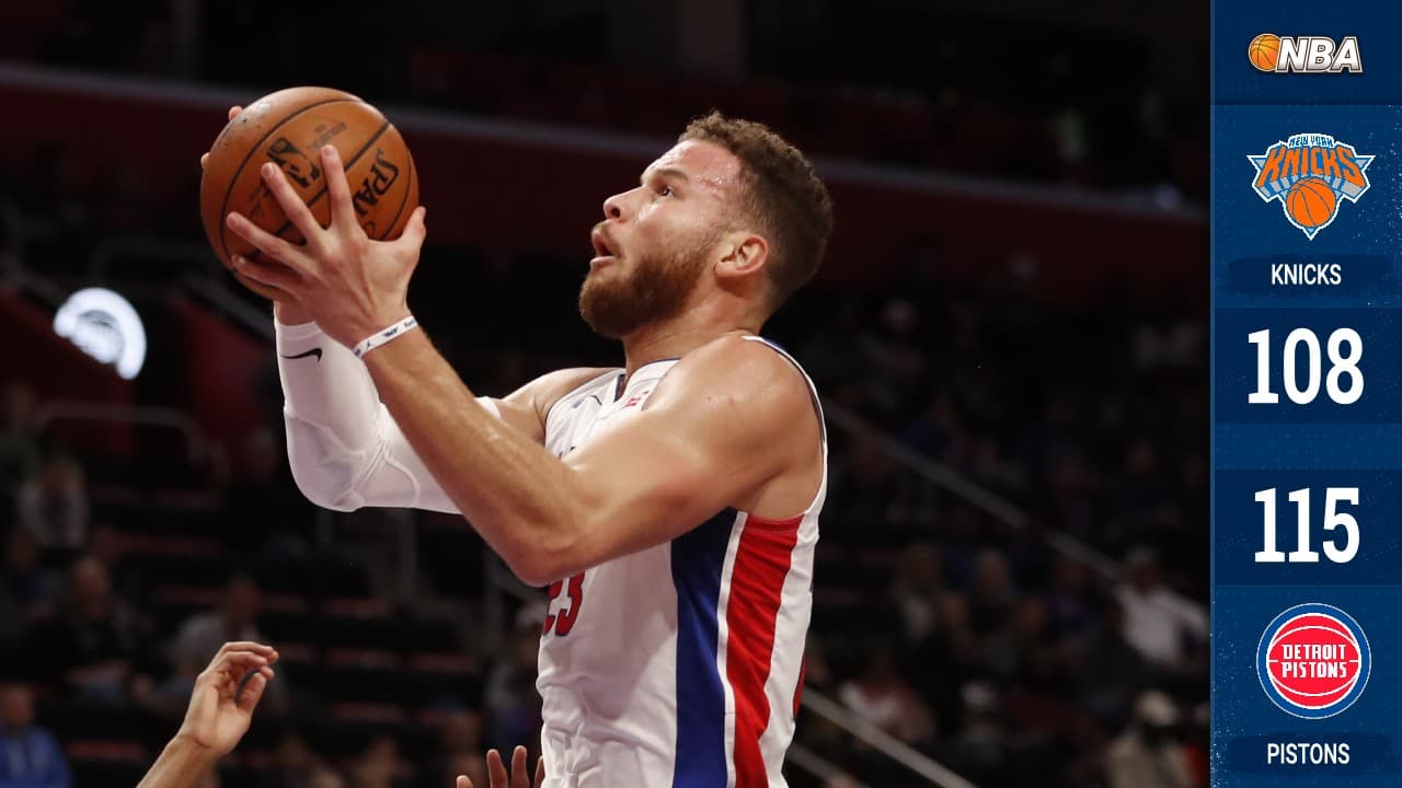 Blake Griffin anota 30 puntos y los Pistons vencen a los Knicks