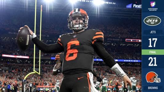 El jueves por la noche gracias a un atinado relevo del novato Baker Mayfield los Browns rompieron una sequía de 635 días sin ganar al superar a los Jets. Mayfield se fue 17-23 para 201 yardas.
