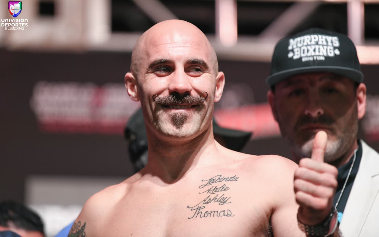 Gary O'Sullivan y David Lemieux se calentaron durante su pesaje. El irlandés marcó 159.2 libras, mientras que su rival canadiense dio las 160 cerradas.