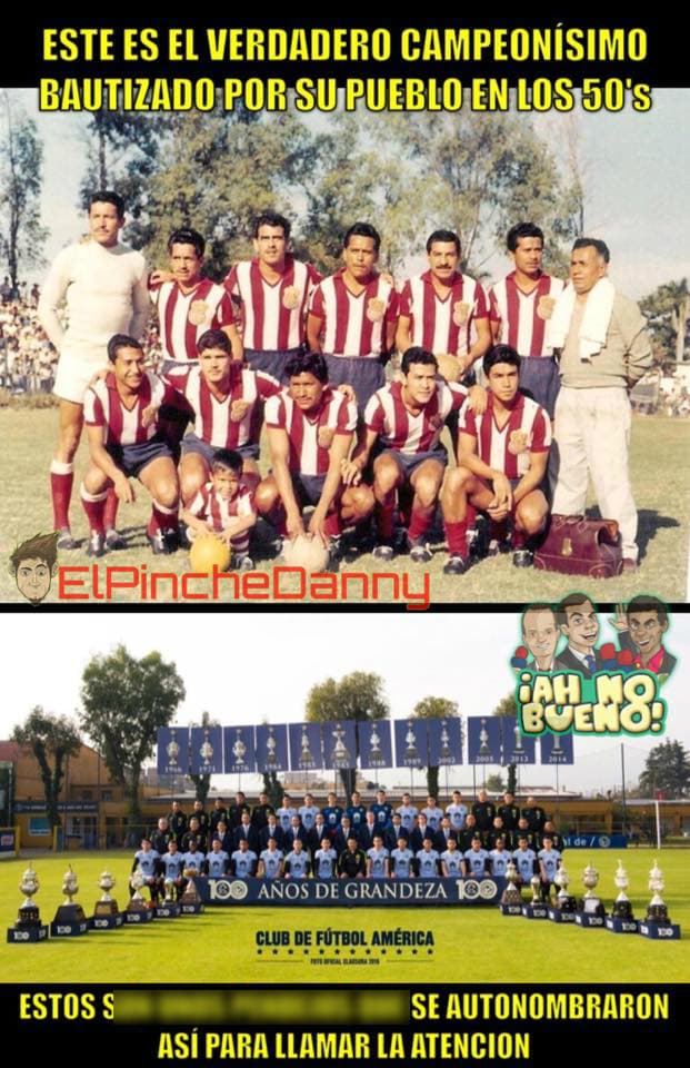 En las redes sociales no faltaron los memes para saber quien es el verdadero campeonísimo del fútbol mexicano. ¿Chivas o América?