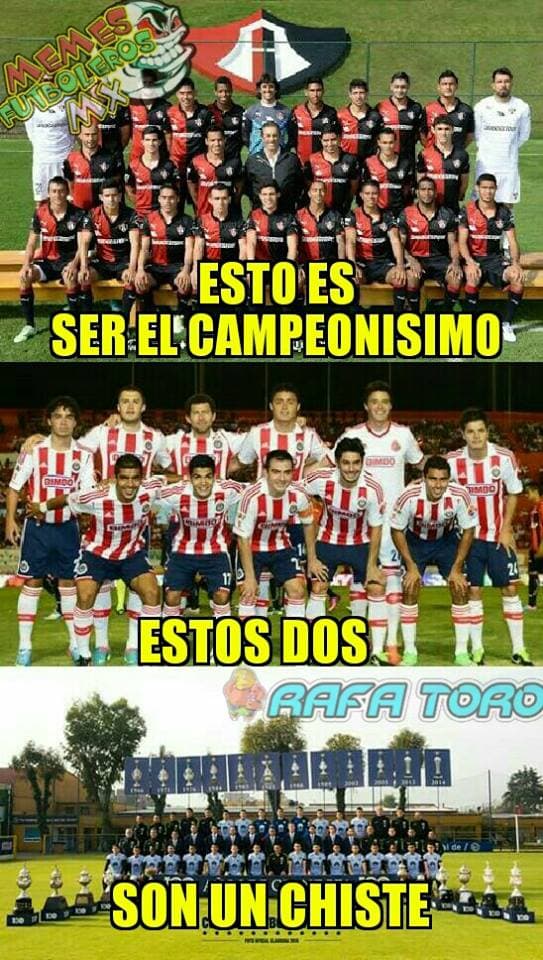 En las redes sociales no faltaron los memes para saber quien es el verdadero campeonísimo del fútbol mexicano. ¿Chivas o América?