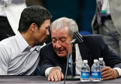 Bob Arum: 'Manny Pacquiao estaba al cien por ciento antes de subir al ring contra Mayweather Jr.'