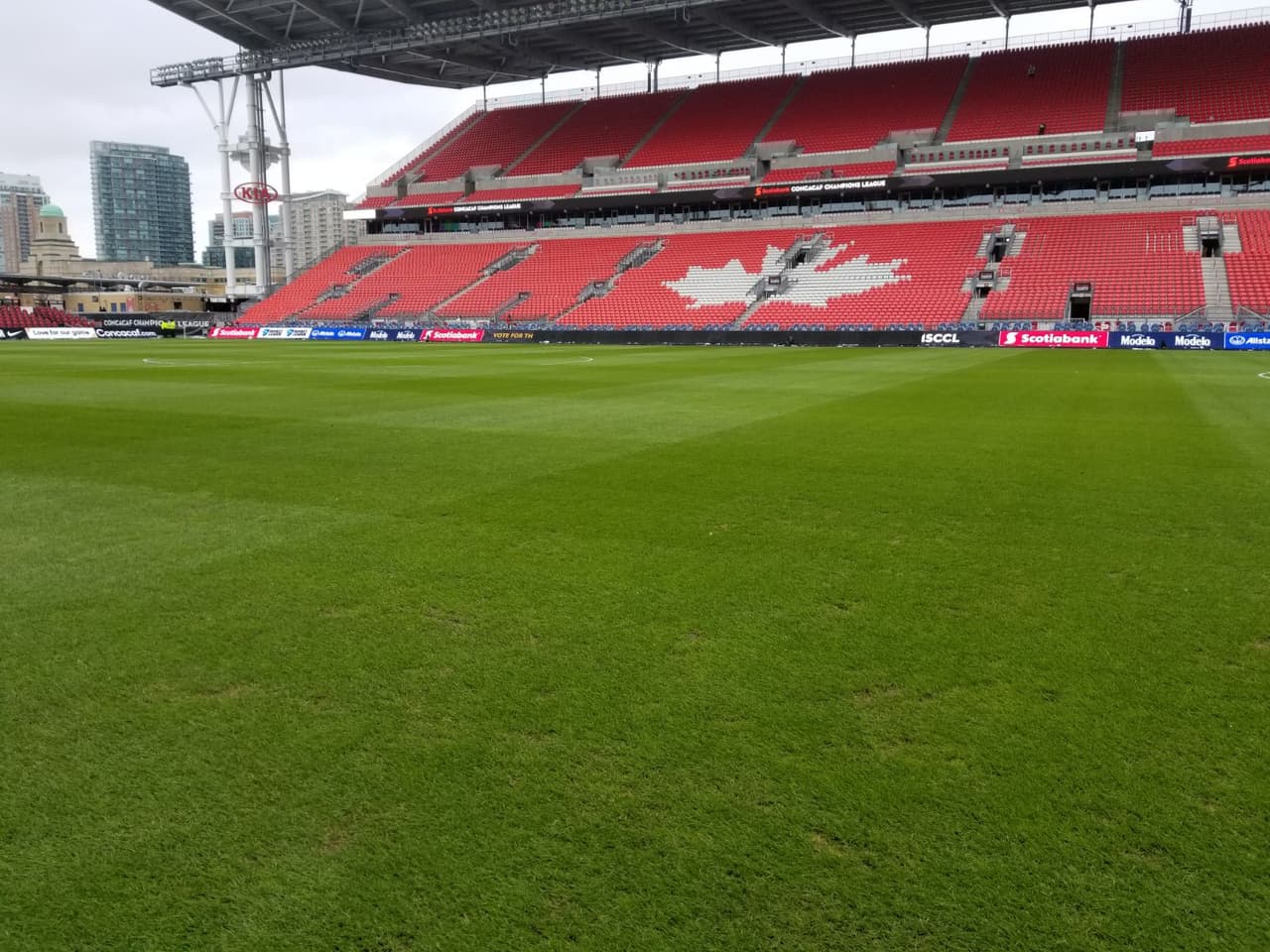 Las condiciones del terreno son aceptables para el juego de ida entre Toronto FC y Chivas de Guadalajara, en medio de un clima frío que sin duda cuenta como factor en el escenario.
