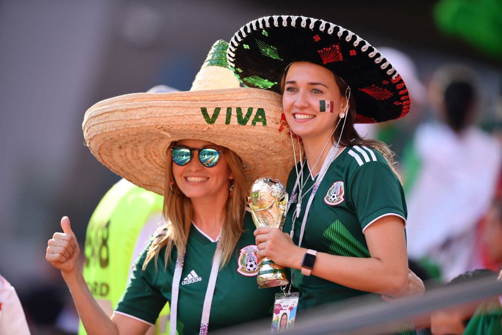 YEKATERINBURG, RUSSIA - JUNE 27: Mexico fans enjoy the pre match prior to the 2018 FIFA World Cup Russia group F match between Mexico and Sweden at Ekaterinburg Arena on June 27, 2018 in Yekaterinburg, Russia. (Photo by Hector Vivas/Getty Images)