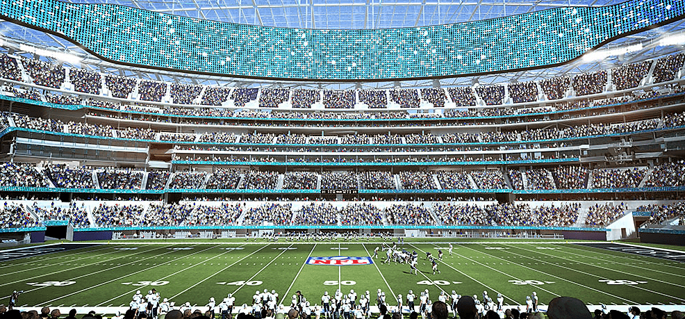 La capacidad estándar del estadio se calcula en 77 mil espectadores.