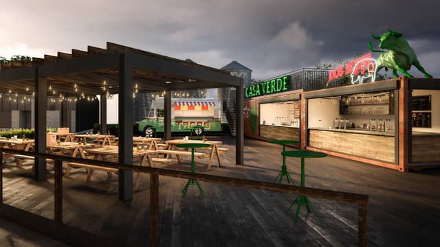 La casa de Austin FC tendrá variedad de zonas de ocio al aire libre.