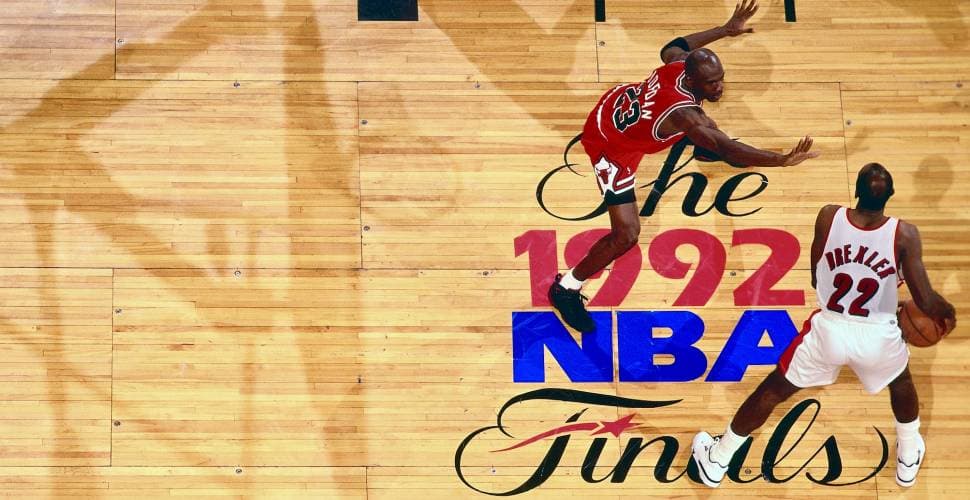 Jordan obtuvo su segundo título con los Chicago Bulls en seis partidos vs Portland Trail Blazers.