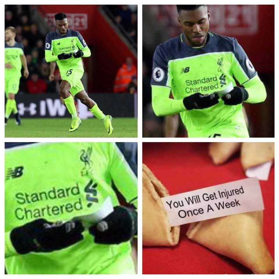 Daniel Sturridge: 'Te vas a lesionar una vez a la semana'.