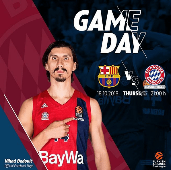 Los anuncios del jugador para los partidos de las competencias europeas de básquetbol dejan ver el parecido.