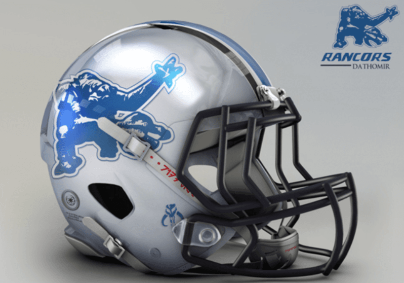 <b>Detroit Lions</b>
<br>Con todo, qué locura es el casco de los Dathomir Rancors.