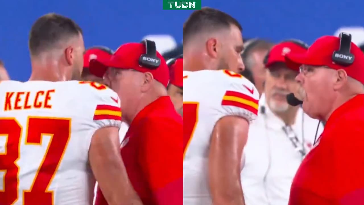 ¡Tensión en Chiefs! Travis Kelce y su coach se encaran en pleno juego