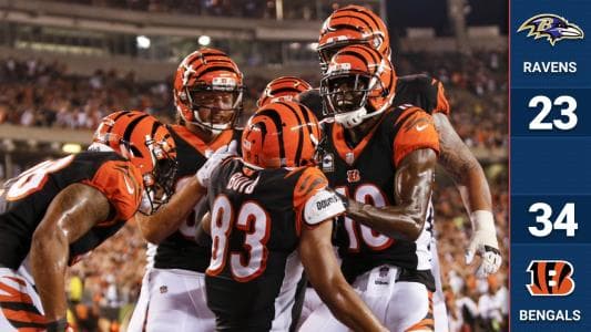 La Semana 2 inició el jueves con el Ravens ante Bengals. Andy Dalton lanzó cuatro pases de anotación en el triunfo de Cincinnati, que anotó 28 unidades en la primera mitad.