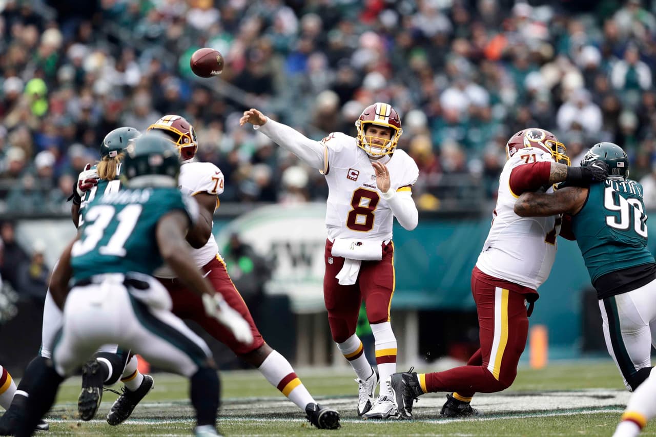 Kirk Cousins guió a Washington a la victoria 27-22 en Philadelphia