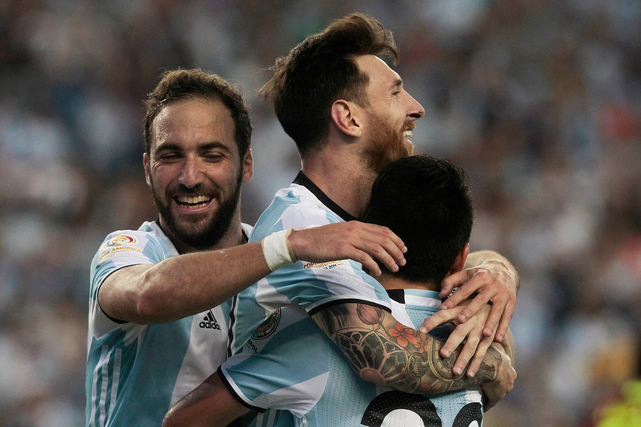 Celebracíon de Argentina, que ganaba 3 a 0.