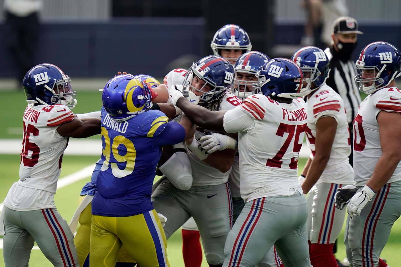 Los Giants continúan perdidos, y esta vez caen 9-17 en su visita a Los Angeles Rams.