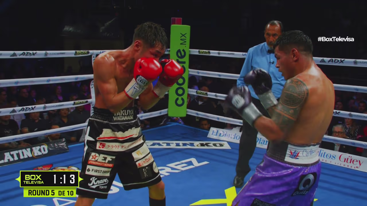 Combate de ‘toma y daca’ entre Micky y Watanabe | TUDN Boxeo | TUDN