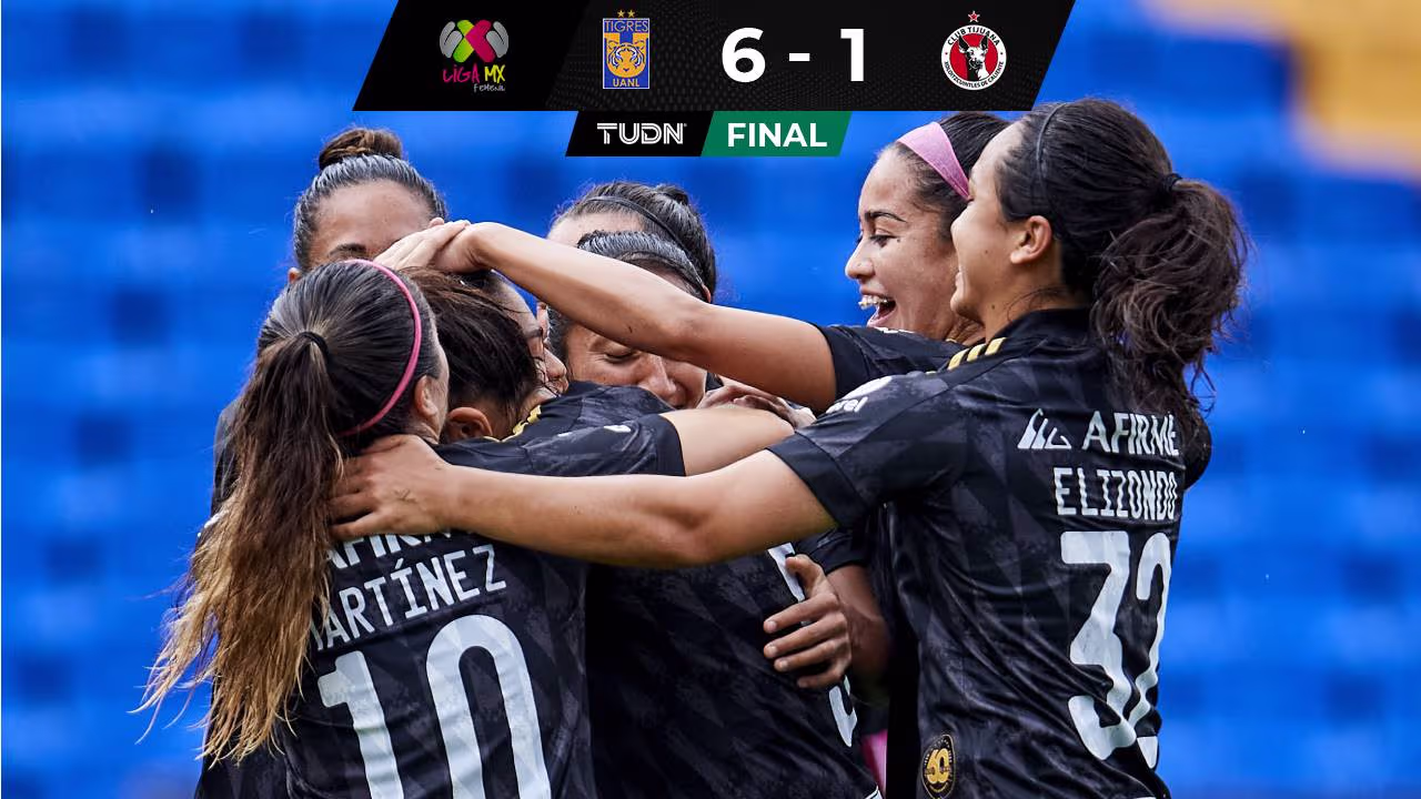 Aplasta Tigres a Tijuana en la Liga MX Femenil y mantiene su paso ...
