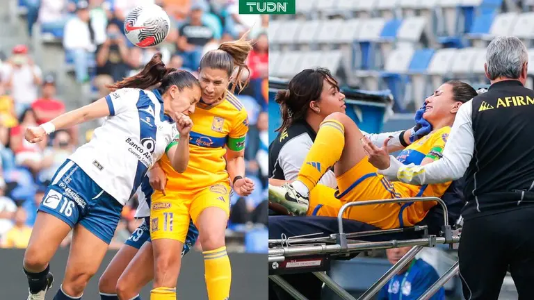 Nayeli Rangel subit un coup brutal au visage lors du Puebla-Tigres Femenil |  TUDN Liga MX Féminine