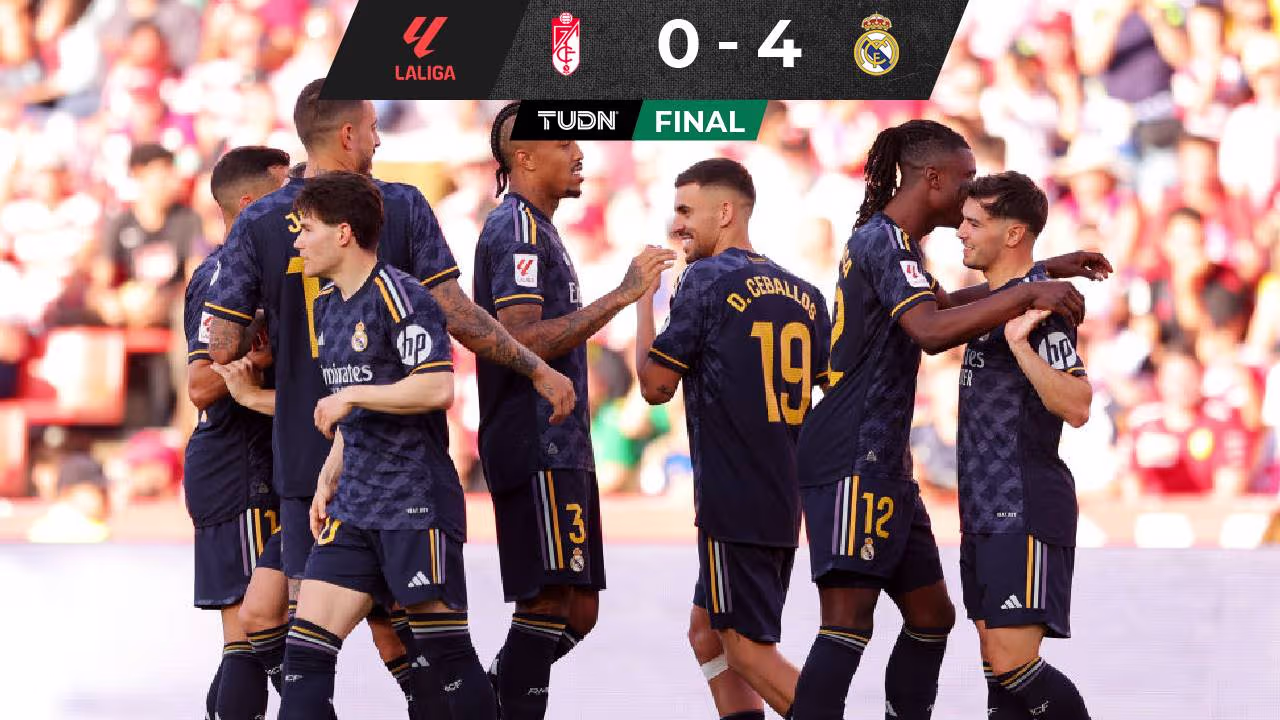 El Real Madrid ‘festeja’ título goleando al descendido Granada | TUDN ...