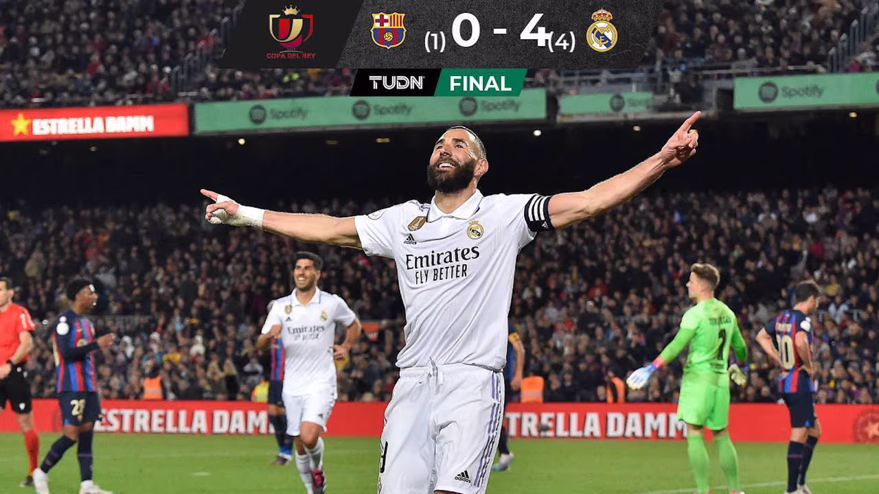 Real Madrid golea 4-0 a Barcelona con hat-trick de Benzema en la Copa ...