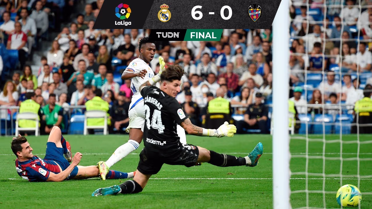 Real Madrid no tuvo piedad del Levante que confirmó su descenso | TUDN ...