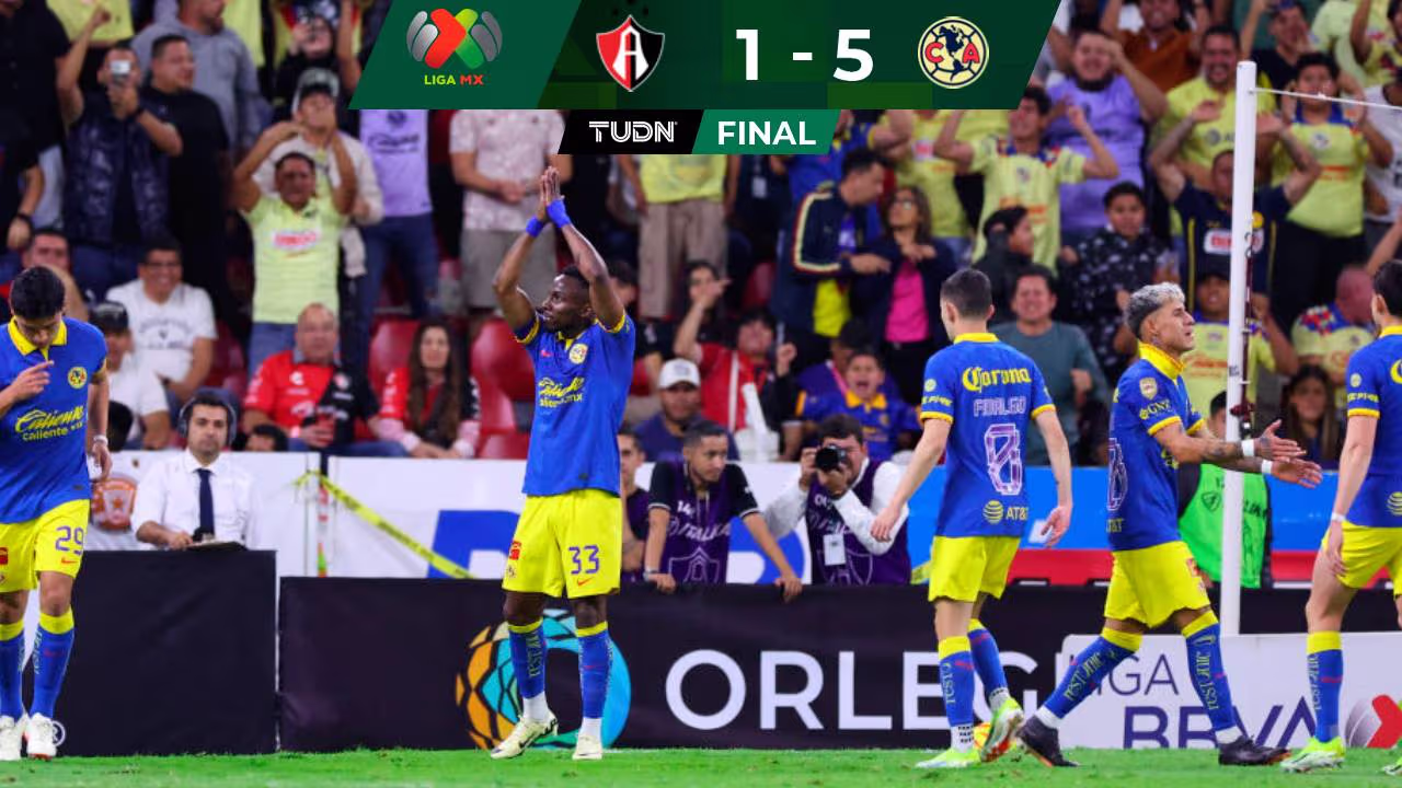 América le hace una manita al Atlas y ya es tercero en el Clausura 2024 ...