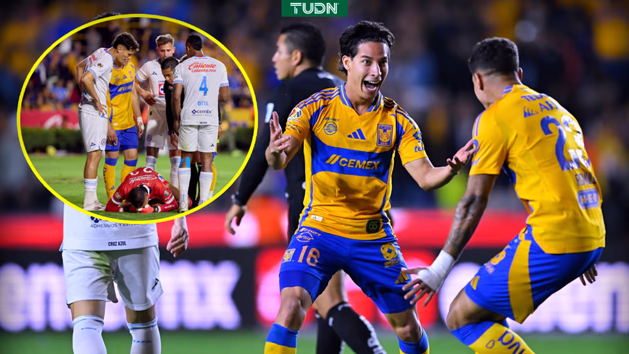 Golazo de Lainez y casi fracturan a Mier en el Tigres vs. Cruz Azul ...