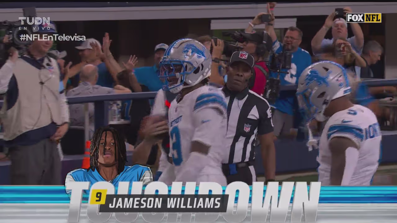 ¡Otro touchdown de los Lions! Williams con el pase completo | TUDN NFL ...