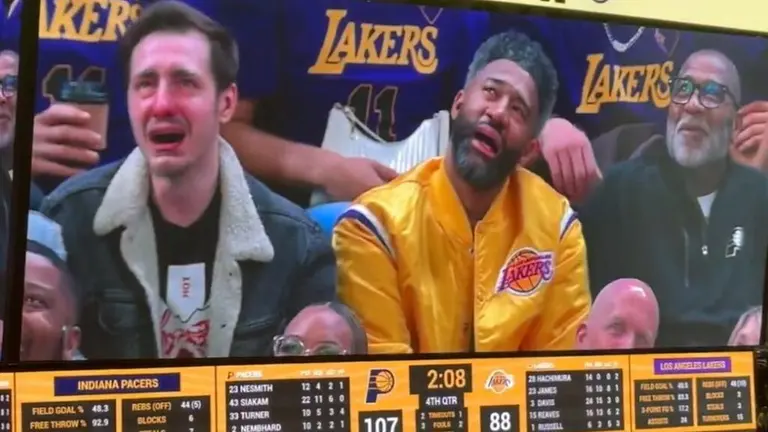 Controversial Mockery at Indiana Pacers Game Divides Fans: Lakers Fans Displayed with Teary-Eyed Filter