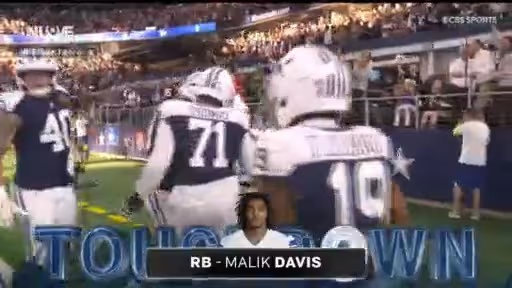 ¡Touchdown de Dallas! Malik Davis se escapa 43 yardas | TUDN NFL | TUDN